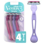 Gillette Venus 3 Colours Shaving Razor for Women 4 Pcs