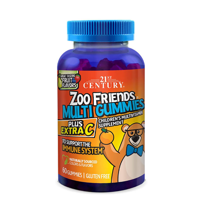 21st Century Zoo Friends Multi Gummies, Fruit 60 Count