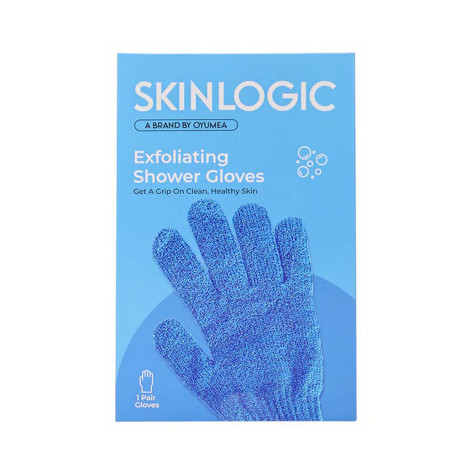 Skinlogic Exfoliating Shower Gloves 1 Pair Blue