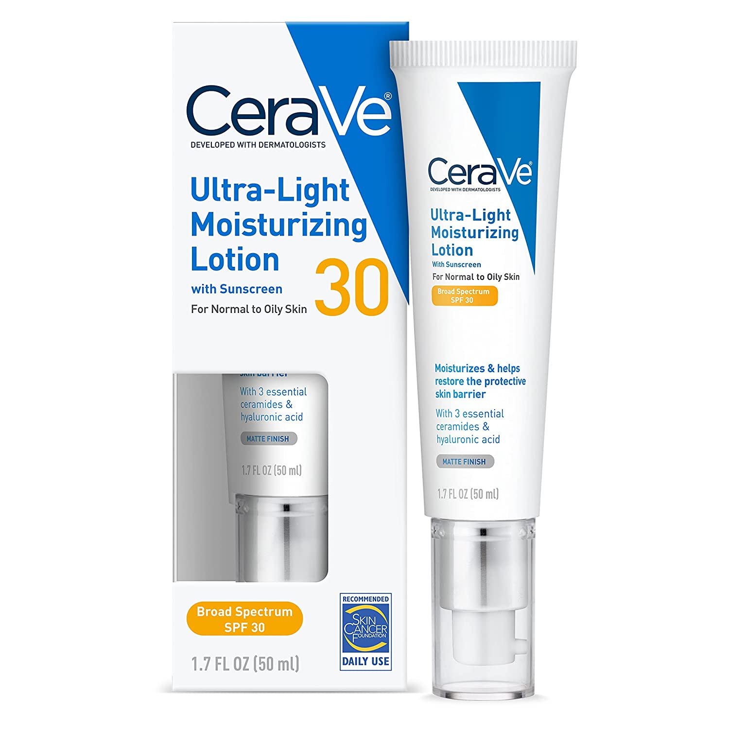 Cerave ultra light moisturizing lotion spf 30 - 50ml normal to oily skin