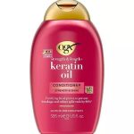 OGX Anti-Breakage + Keratin Oil Conditioner 385ml – Strengthening & Smoothing Conditioner for Weak, Frizzy Hair