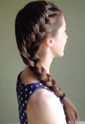 একপাশের বেণী (Side-Parted Single Plait)