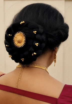 ব্রাইডাল বেণী-খোঁপা (Braided Bridal Bun)