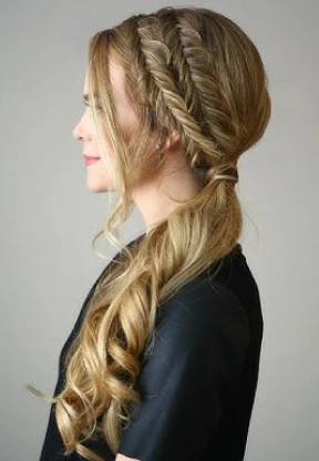 সাইড-ফিশটেইল উইথ সাইড পার্ট (Side-Fishtail with Side Part)